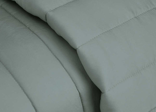 Arctic Aire•MAX Channel Coverlet detail photo of stitching-lifestyle on bed shown in Aloe#choose-your-color_aloe