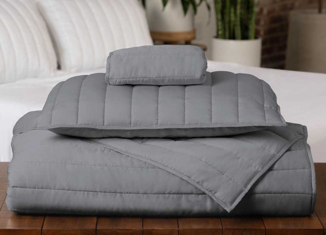 Arctic Aire•MAX Channel Coverlet stacked shown in Charcoal#choose-your-color_charcoal