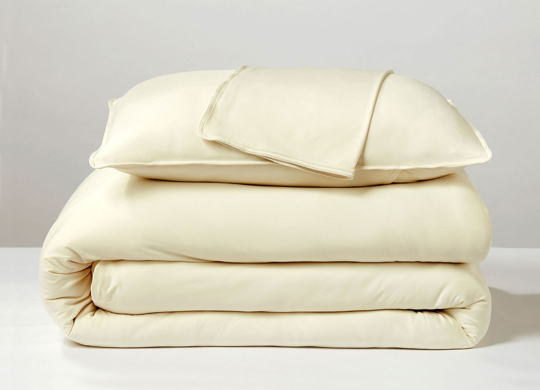 Ecru  Duvet Cover folded stack #choose-your-color_ecru