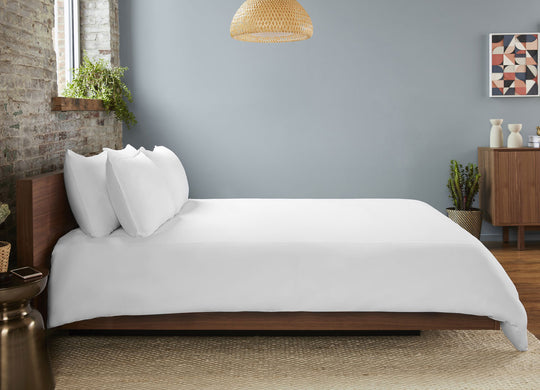 Bright White Duvet Cover on bed in room #choose-your-color_bright-white