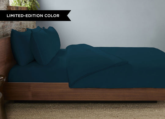 Original Performance Sheet Set Lifestyle Image Shown in Deep Ocean Teal#choose-your-color_deep-ocean-teal