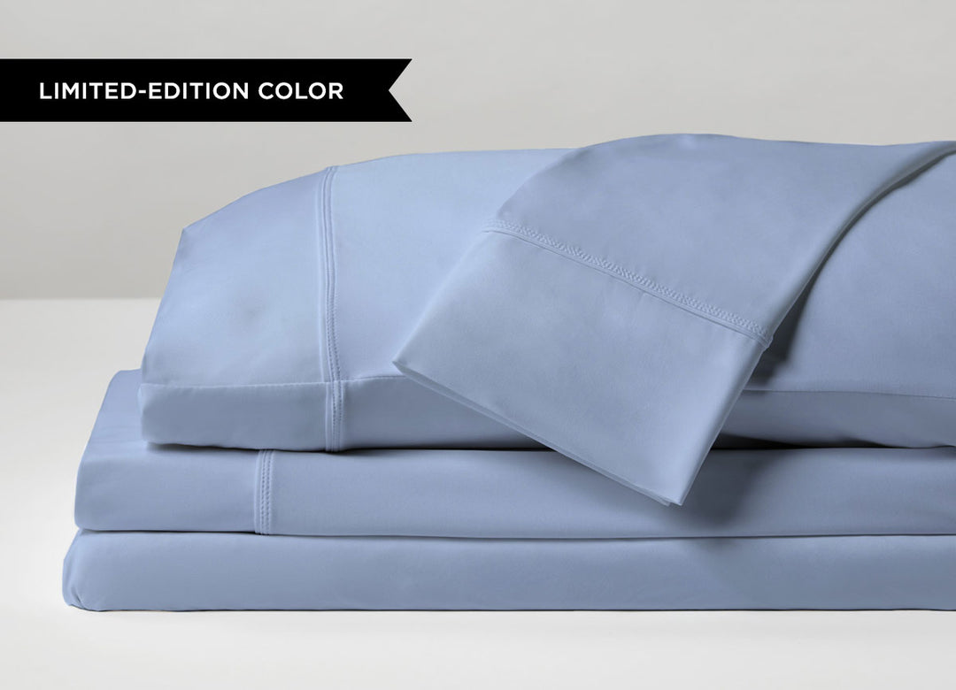 Original Performance Sheet Set Stack Image Shown in Seaside Blue #choose-your-color_seaside-blue