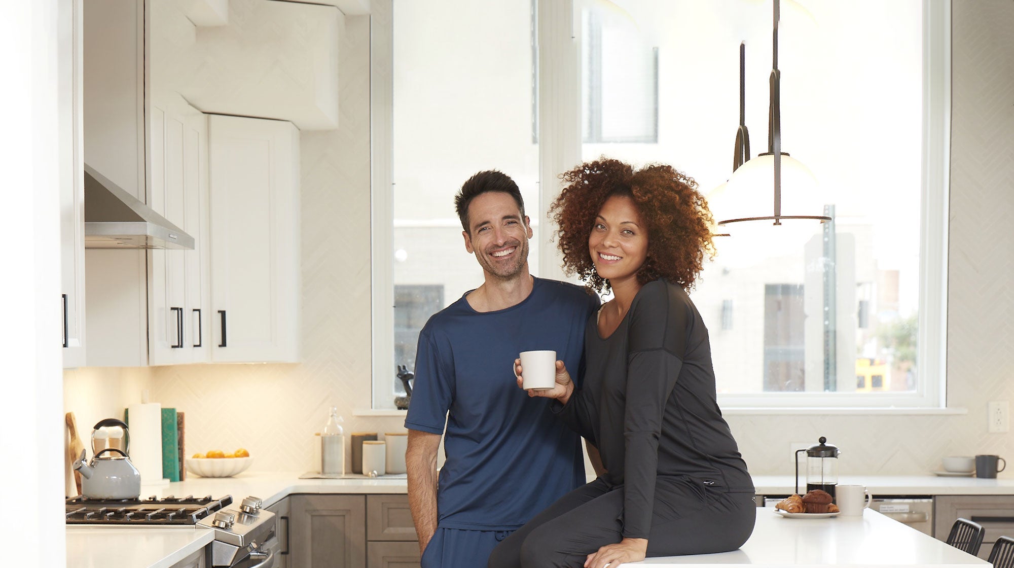 Couple wearing Olukais sleepwear