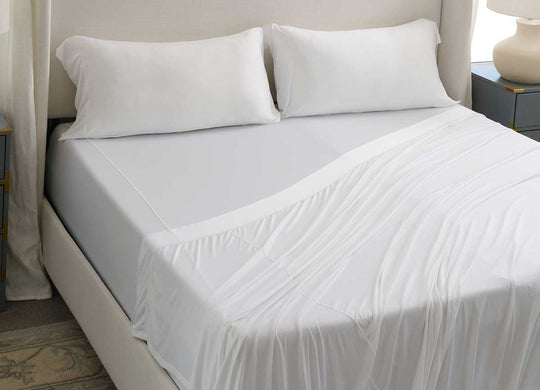 Active Comfort Sheet Set shown on bed #choose-your-color_bright-white