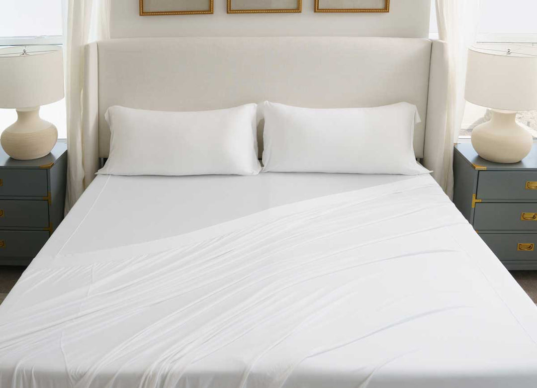 Active Comfort Sheet Set shown on bed #choose-your-color_bright-white