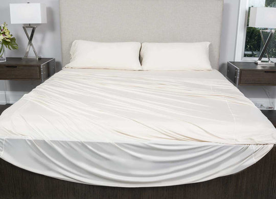 Active Comfort Sheet Set shown on bed #choose-your-color_parchment