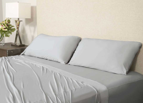 Active Comfort Sheet Set shown on bed #choose-your-color_silver-cloud