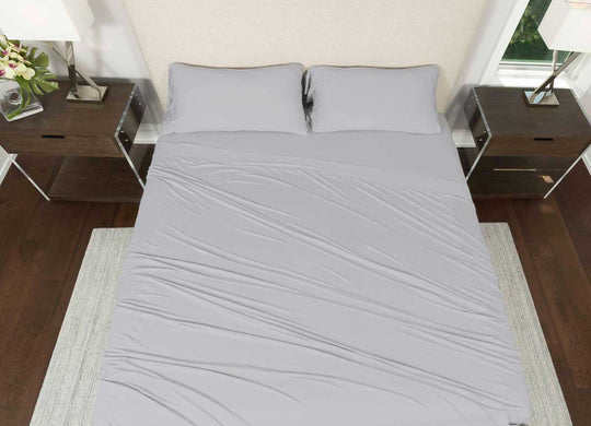 Active Comfort Sheet Set shown on bed #choose-your-color_silver-cloud