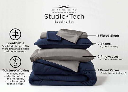 Studio Tech Bedding Infographic Original Performance Fabric, European Style, Reversible Colors #choose-your-color_bright-white