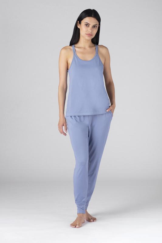 Model wearing SHEEX Women's Modern Jogger in light-blue #choose-your-color_light-blue